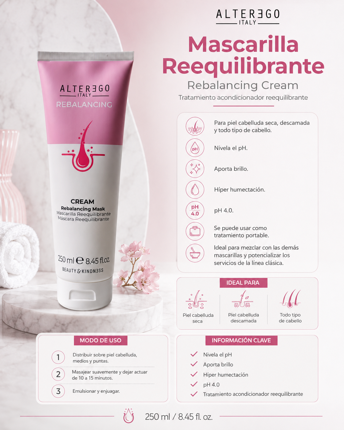 Mascarilla reequilibrante – Alterego 250 ml