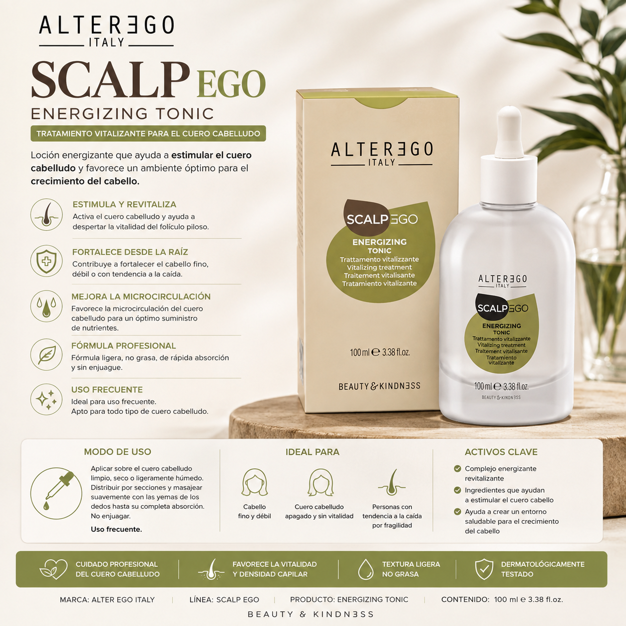 Tratamiento tónic energizing 100ml- Alterego