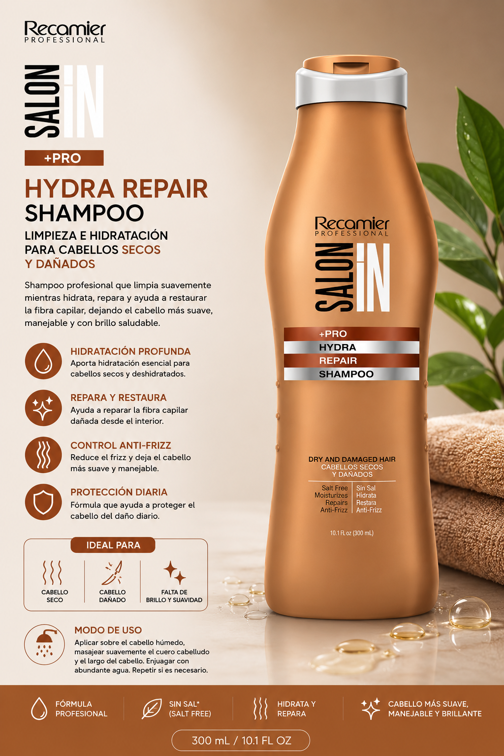 Shampoo reparador 300ml- recamier