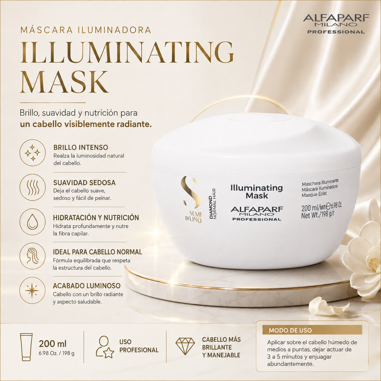 Máscara condicionante iluminadora- alfapart