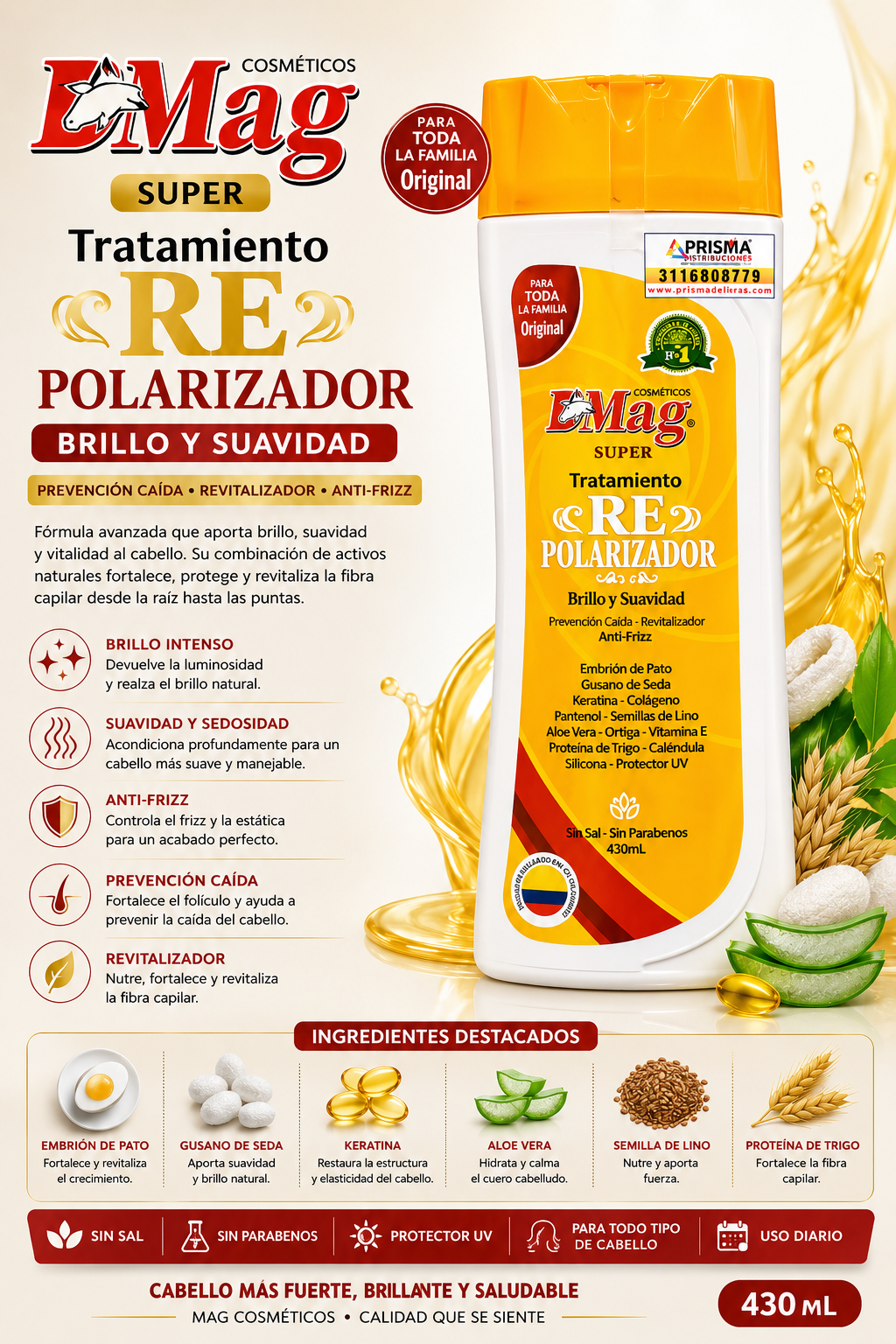 Tratamiento repolarizador 430ml- D’mag cosméticos