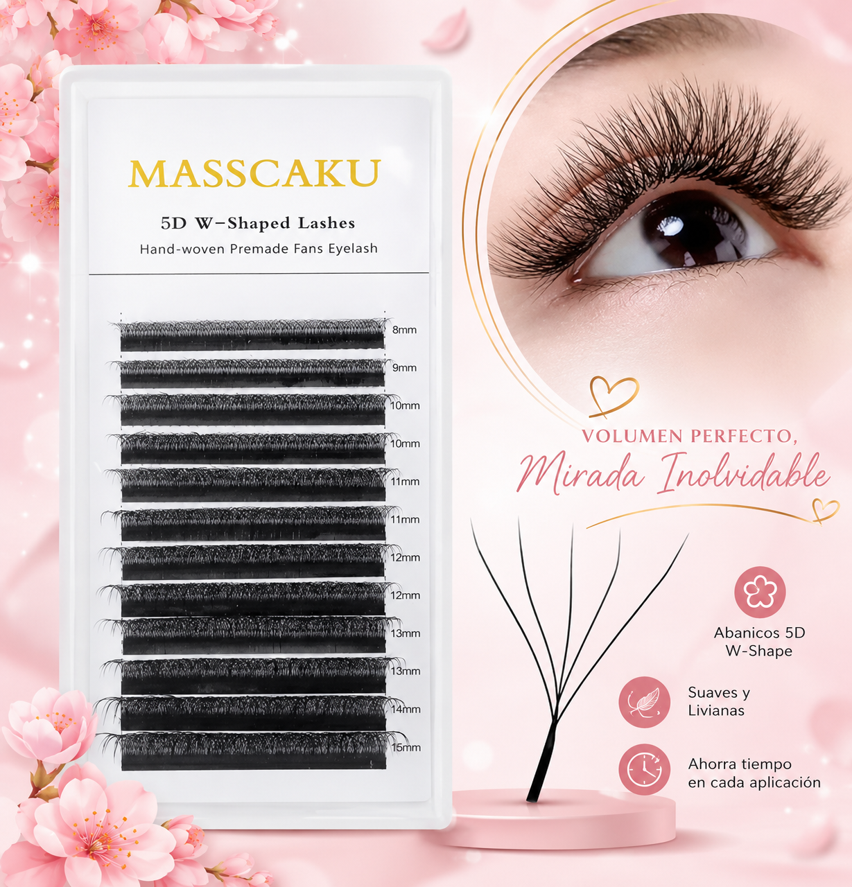 Eyelash extensión masscaku lash 0.07 mix