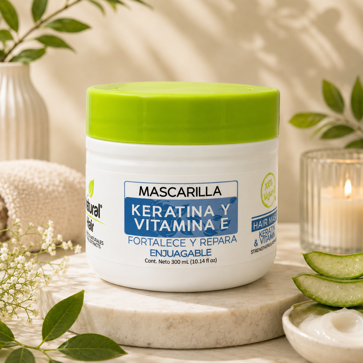 Tratamiento keratina y vitamina E – natural hair