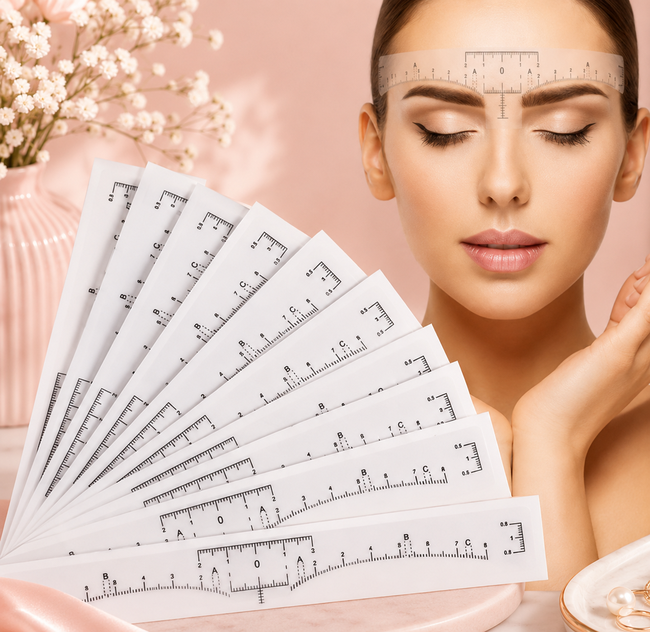 Regla adhesiva para cejas