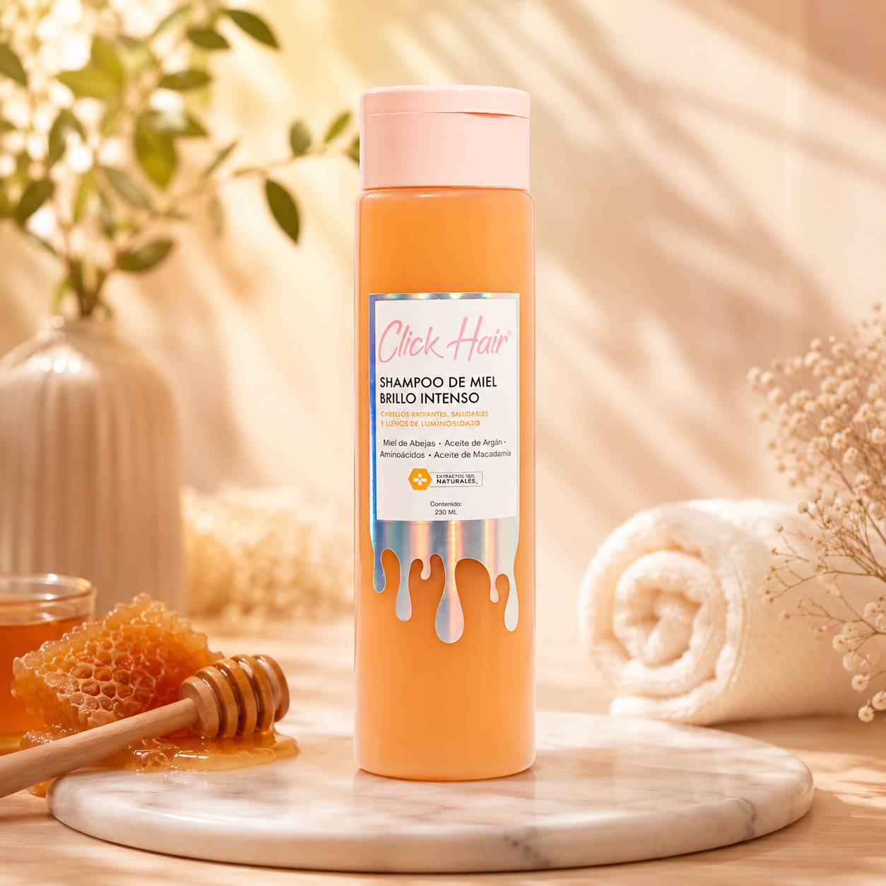 Shampoo de miel brillo intenso 300ml – click hair