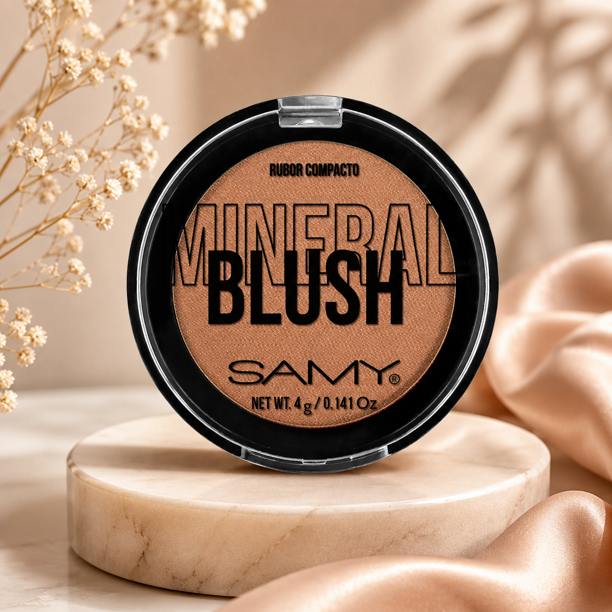 Rubor Compacto Mineral Blush - Samy – Tono 09 Radiant Bronce