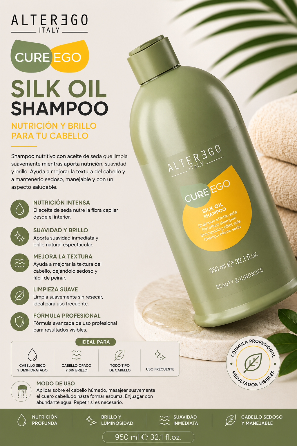 Shampoo silk oil 950ml- Alterego