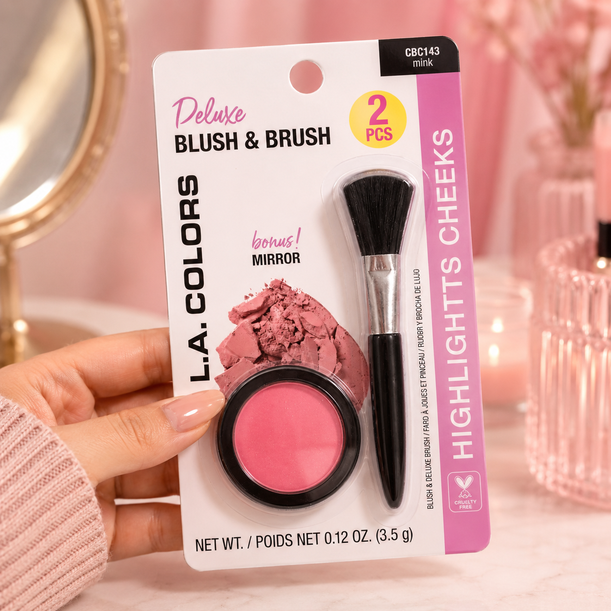 Blush & Brush deluxe- L.A. Colors – CBC143 Mink