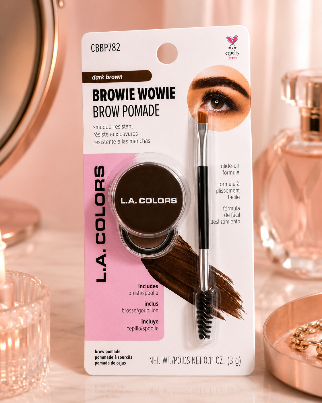 Brow pomade 2pc- L.A. colors- CBBP782 dark brown