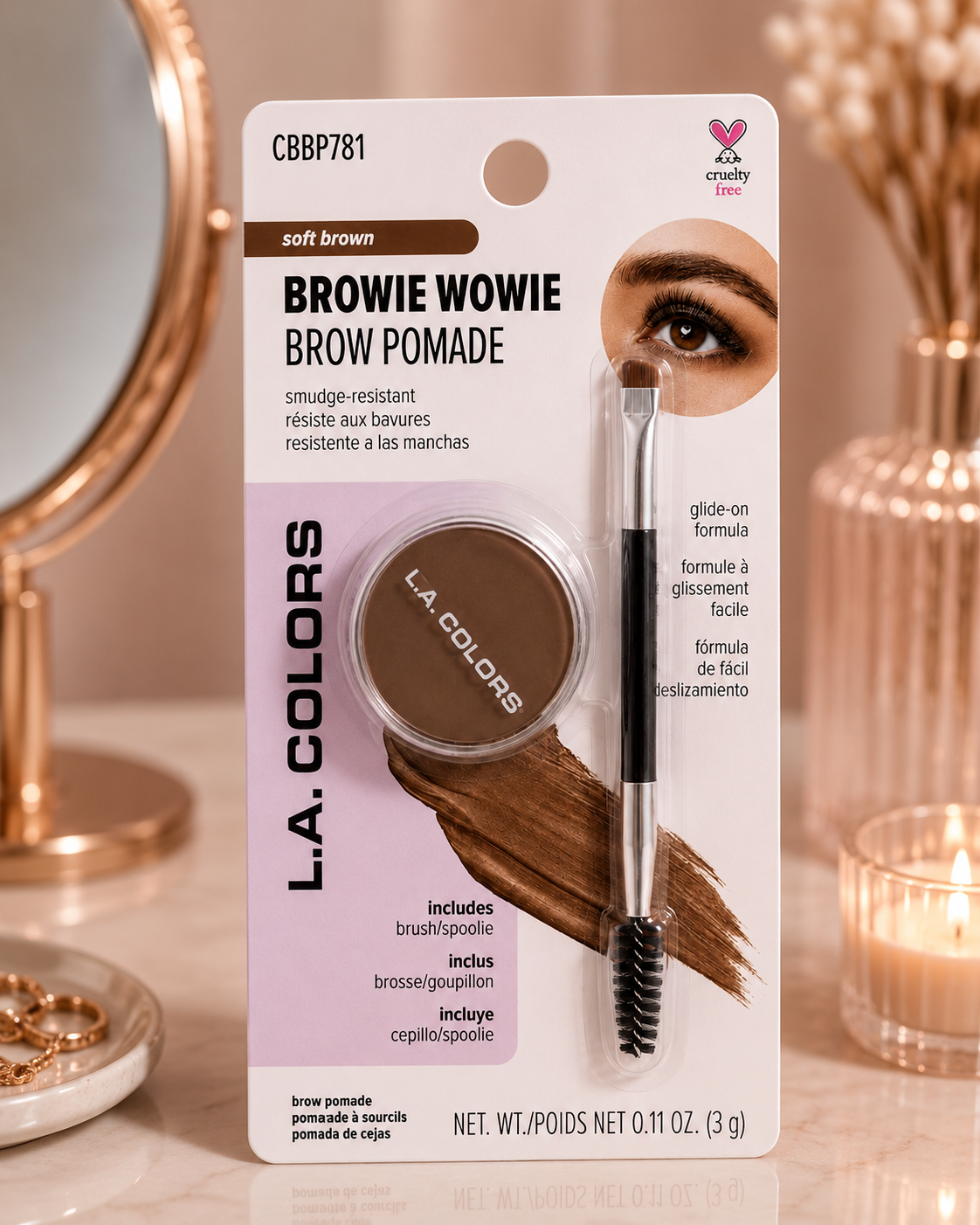 Brow pomade 2pc- L.A. colors- CBBP781 soft brown