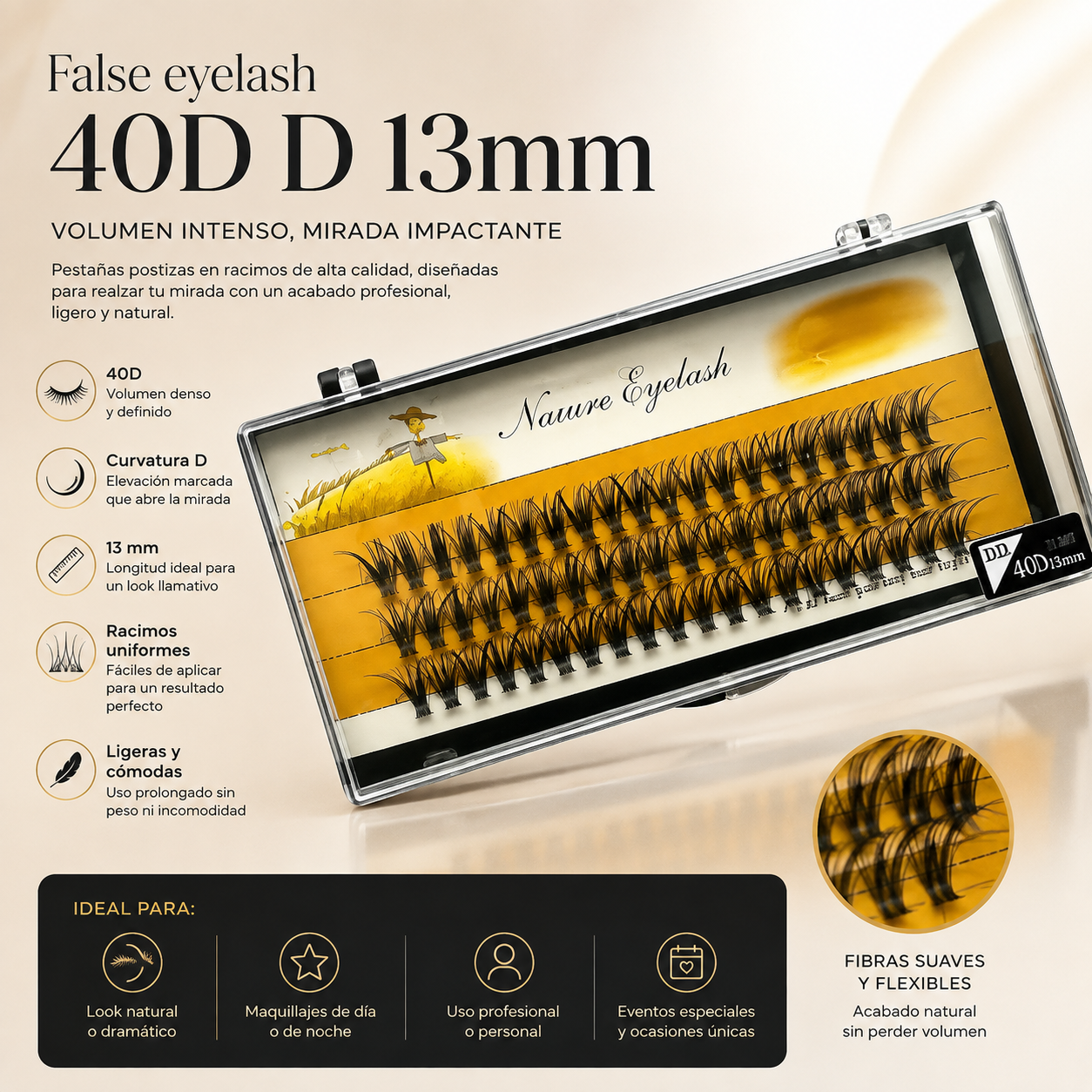 Nesura eyelash 80D D 11mm