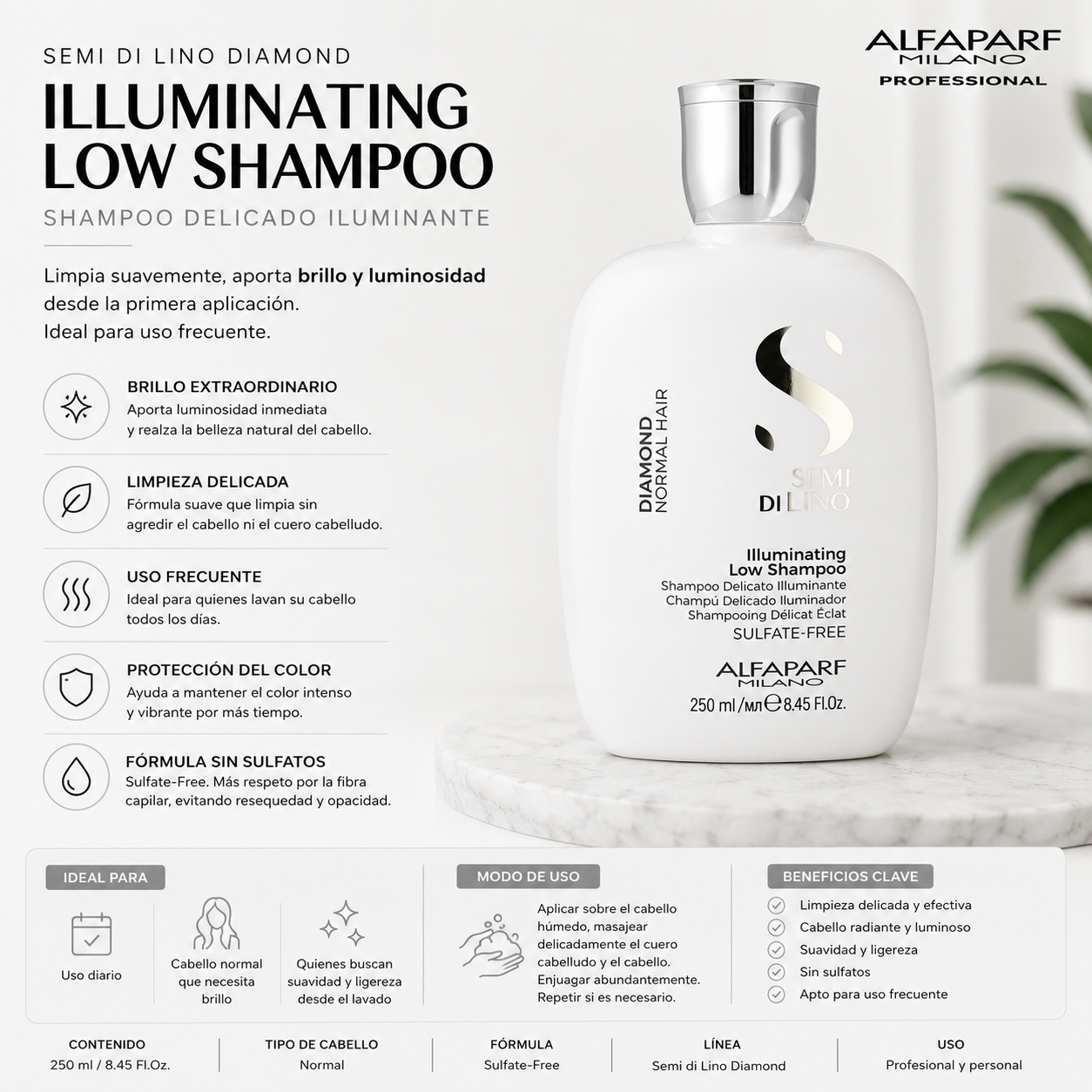 Shampoo delicado – semi di lino – 250ml- alfapart
