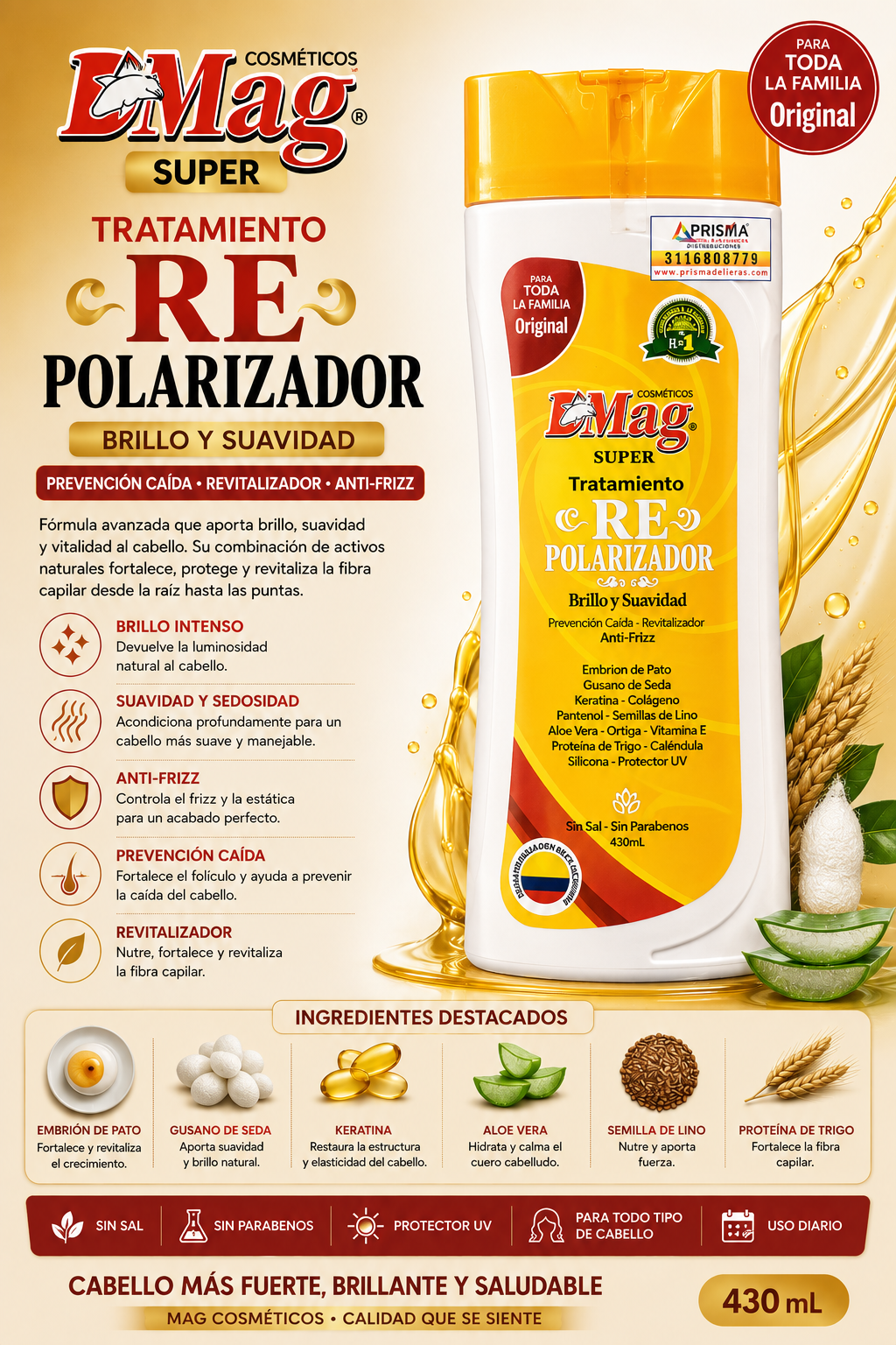 Tratamiento repolarizador 260ml- D’mag cosméticos